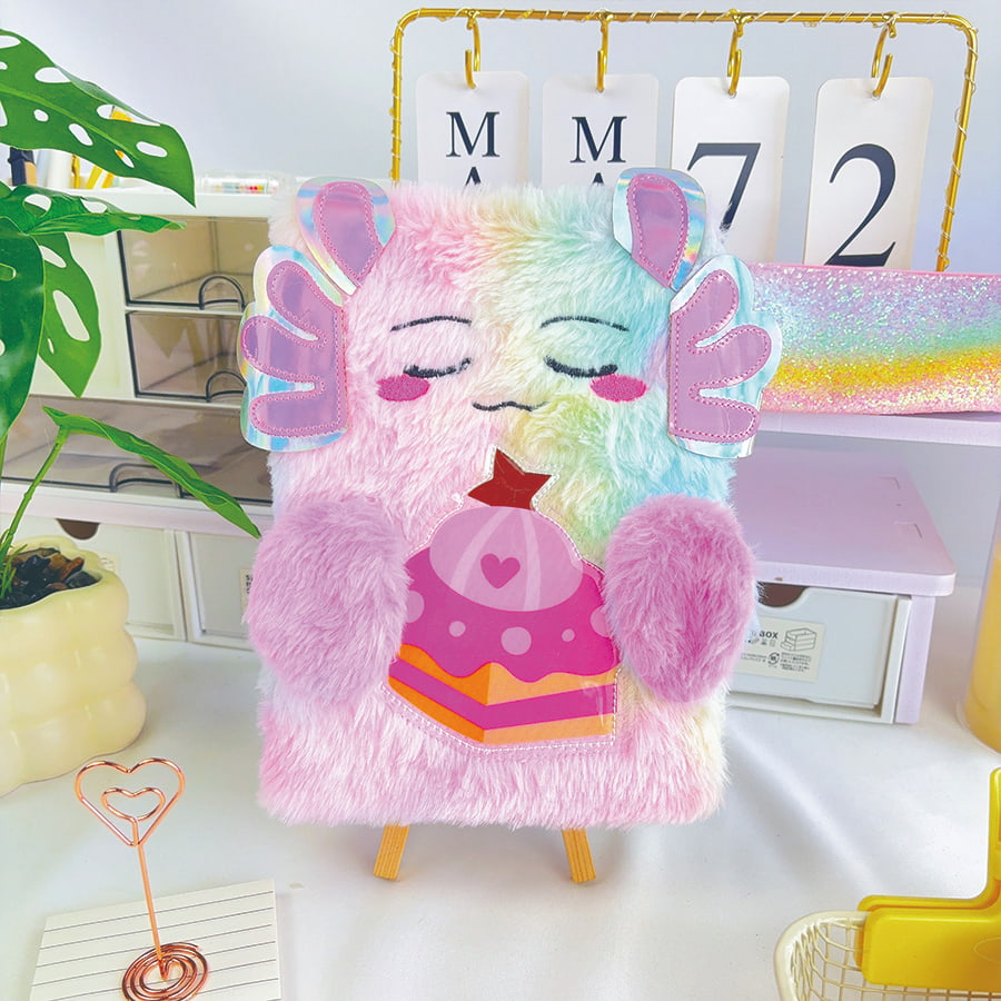 A5 sød monsterdagbog i plys